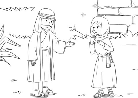 The Widow Of The Prophet Asks Elisha For Help Coloring Page